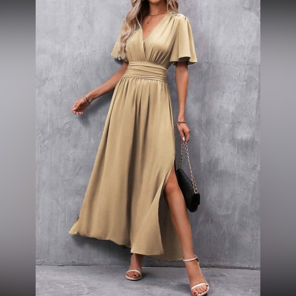 Boho butterfly sleeve slit thigh maxi dress - Picture 7 of 16